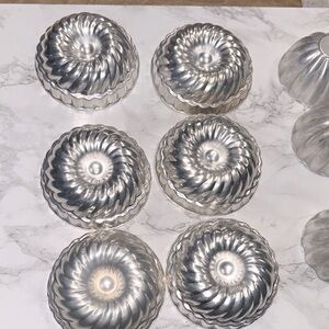 Set of vintage Silver Metal Baking Molds